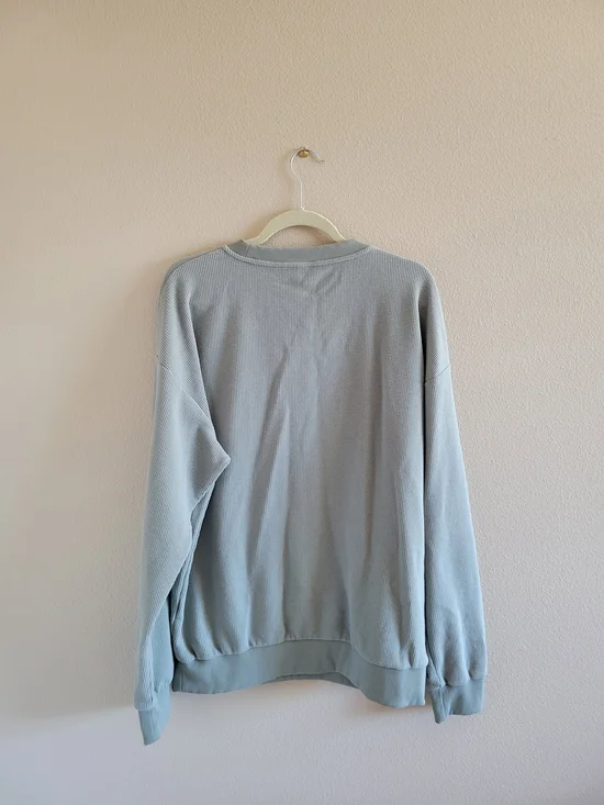 Men's Crewneck Sweater in Pale Blue-Grey - Picture 6 of 6